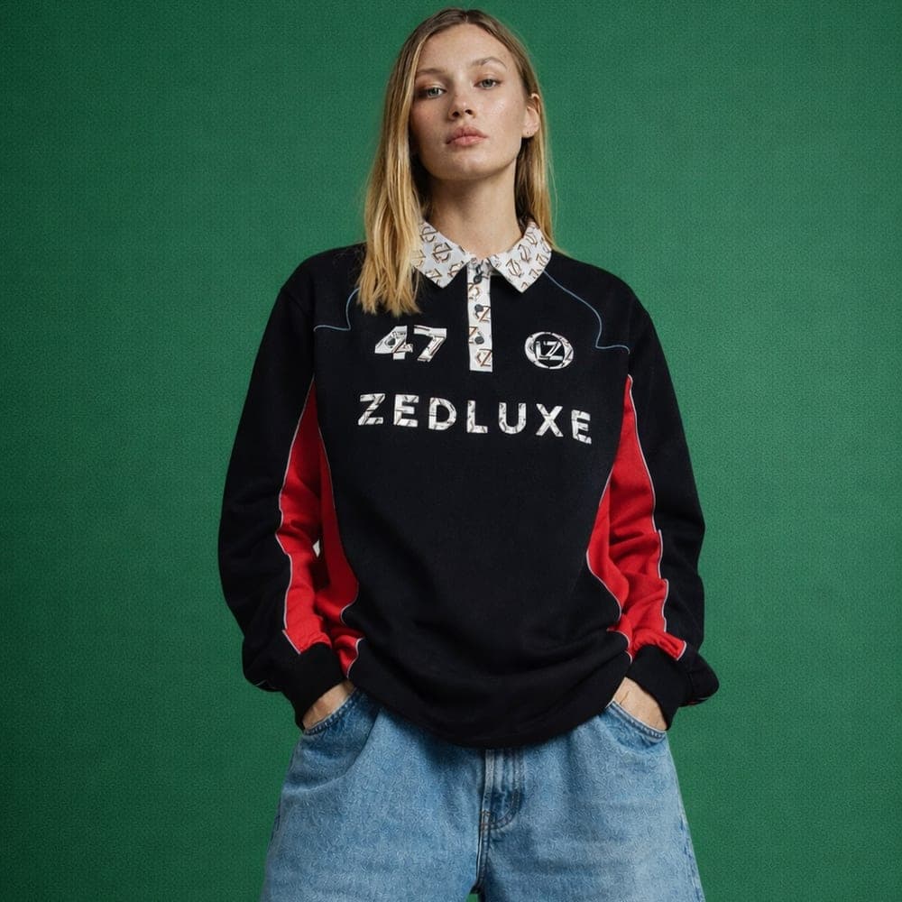ZEDLUXE statement jersey, full look
